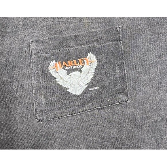 Rare Vintage 90’s Harley Davidson Round The Globe Double Sided Pocket T Shirt XL - Picture 2 of 4